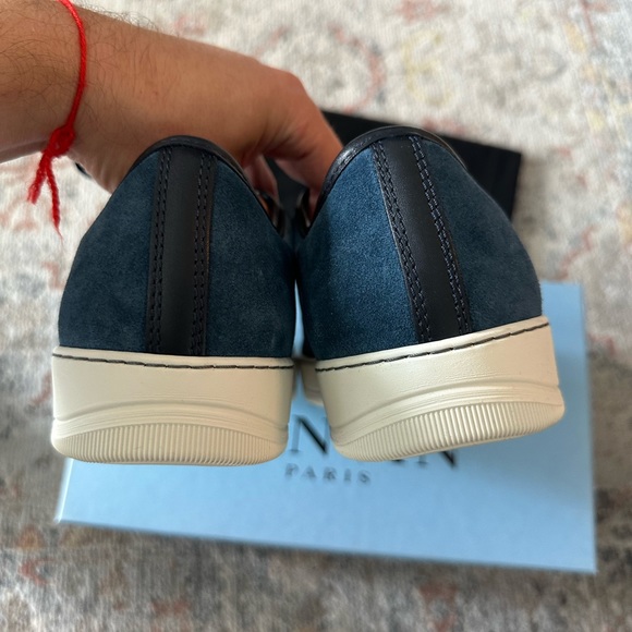 Lanvin
Men's Patent-Toe Suede Sneaker, Dark Turquoise. Size 8US - Picture 10 of 15